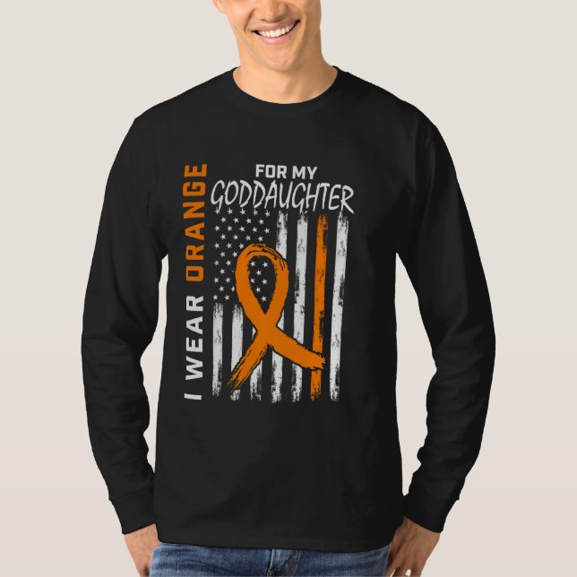 I Wear Orange Goddaughter Multiple Sclerosis Aware T Shirt (Framsida)
