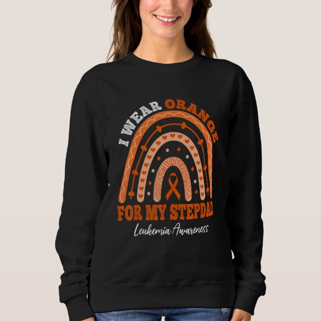 I Wear Orange Ribbon For Stepdad Leukemia Awarenes T Shirt (Framsida)