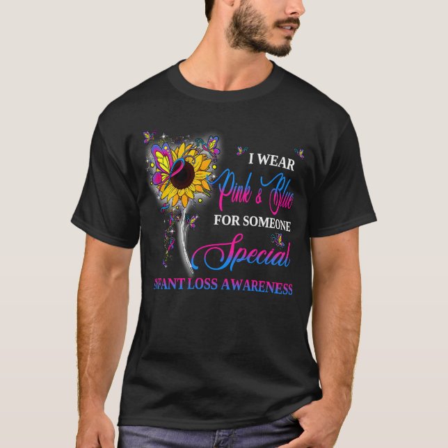 I Wear Pink And Blue For Infant Loss Awareness Sun T Shirt (Framsida)