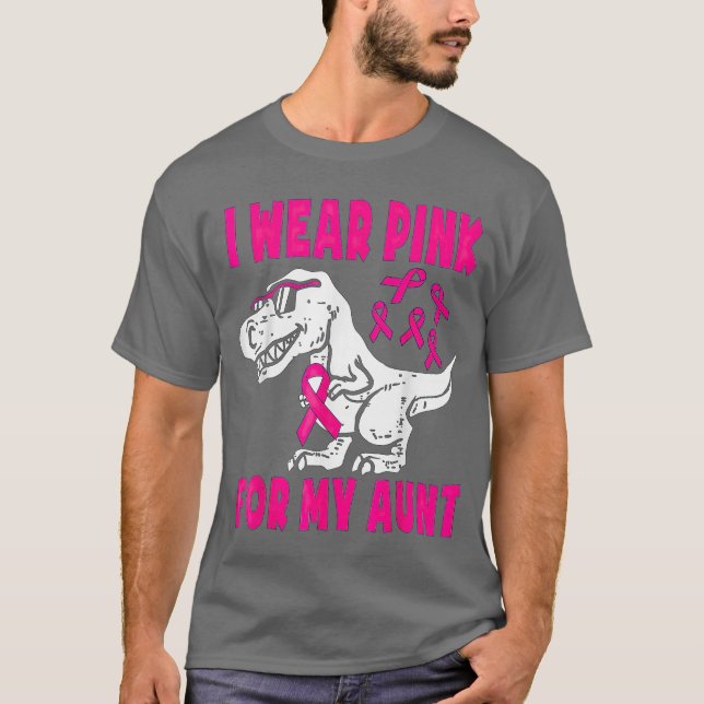 I Wear Pink For My Aunt Breast Cancer Awareness fr T Shirt (Framsida)