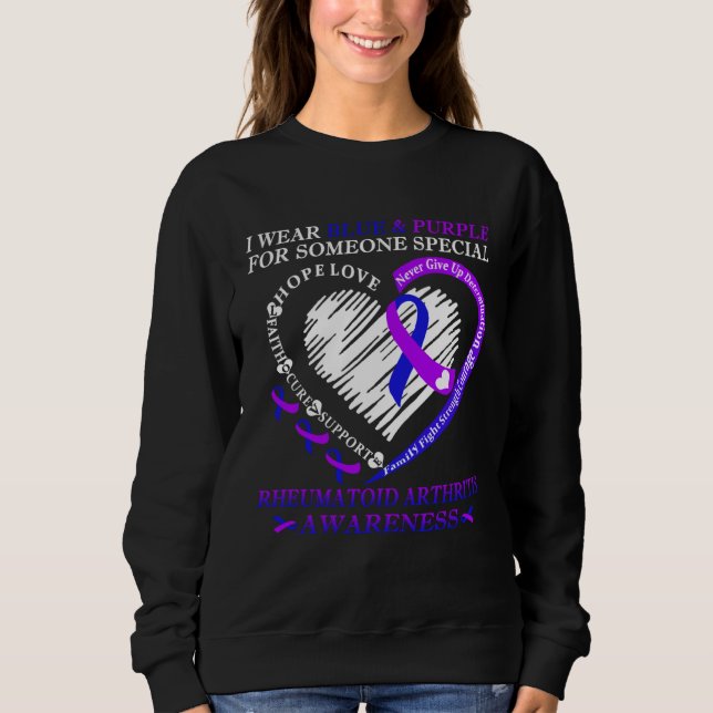 I Wear Purple & Blue For Rheumatoid Arthritis Warr T Shirt (Framsida)
