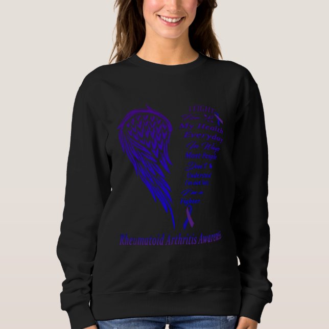 I Wear Purple & Blue For Rheumatoid Arthritis Warr T Shirt (Framsida)