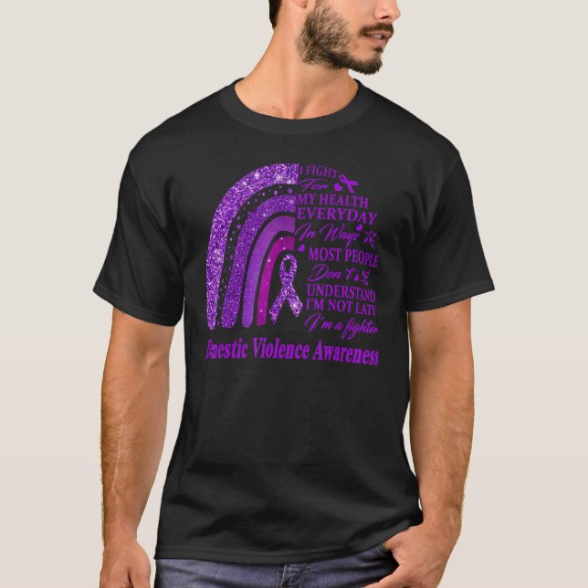 I Wear Purple For Domestic Violence Awareness Warr T Shirt (Framsida)