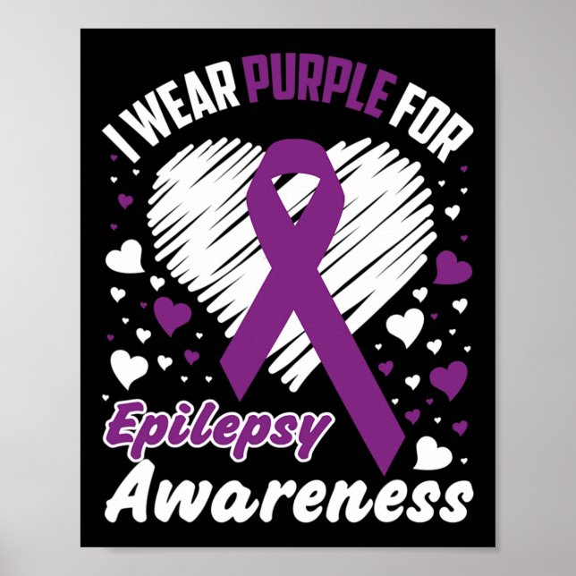 I Wear Purple For Epilepsy Awareness  Poster (Framsidan)