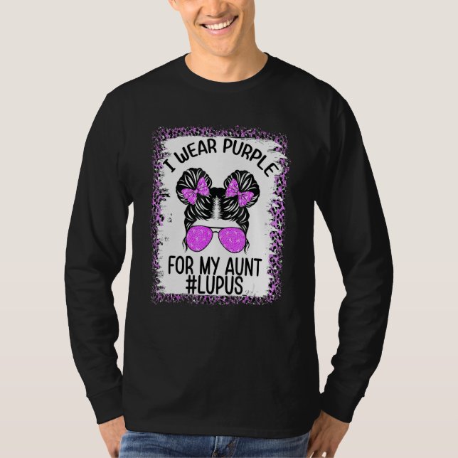 I Wear Purple For My Aunt Lupus Awareness Survivor T Shirt (Framsida)