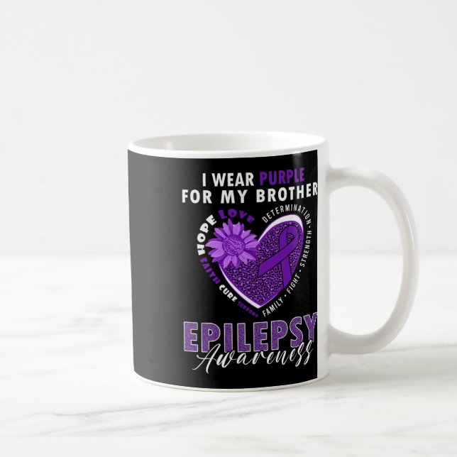 I Wear Purple For My Brother Epilepsy Awareness Su Kaffemugg (Höger)