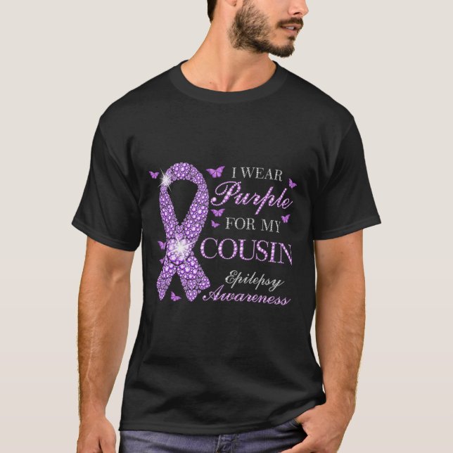 I Wear Purple For My Cousin Epilepsy Awareness Pur T Shirt (Framsida)