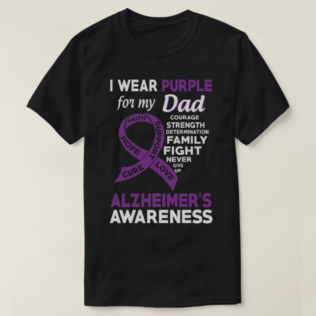I Wear Purple For My Dad Alzheimer'S Awareness T Shirt (Design framsida)