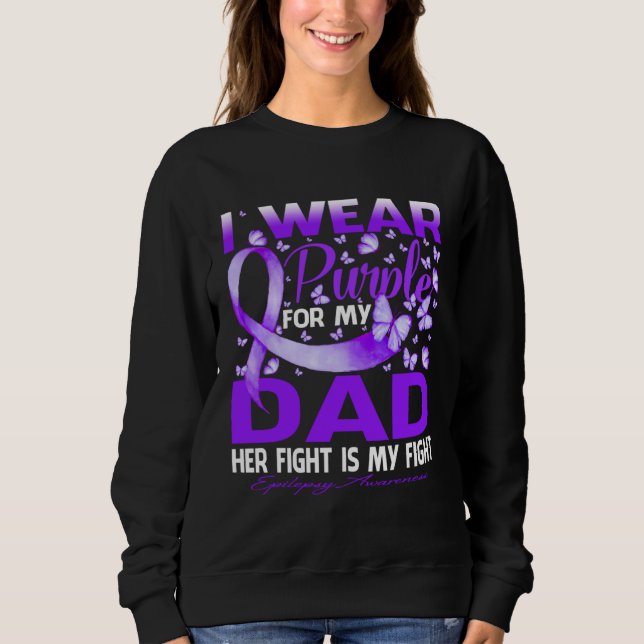 I Wear Purple For My Dad Epilepsy Awareness T Shirt (Framsida)