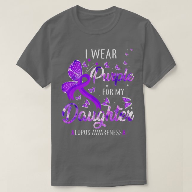 I Wear Purple For My Daughter Lupus Awareness Butt T Shirt (Design framsida)