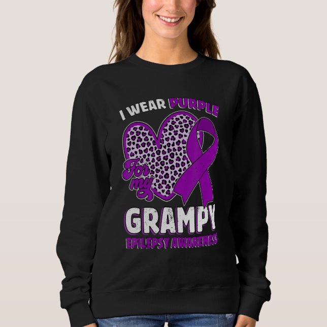 I Wear Purple For My Grampy Epilepsy Awareness Leo T Shirt (Framsida)