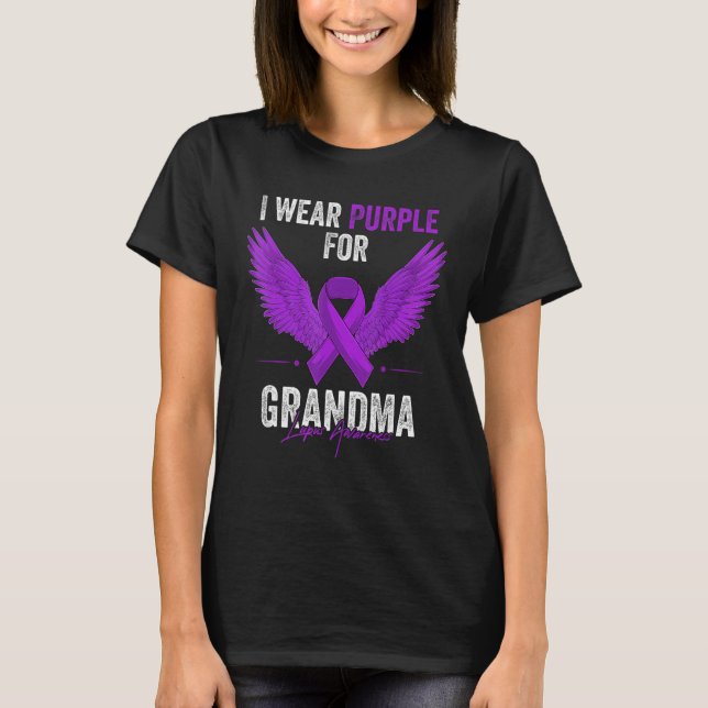 I Wear Purple For My Grandma Lupus Awareness Month T Shirt (Framsida)