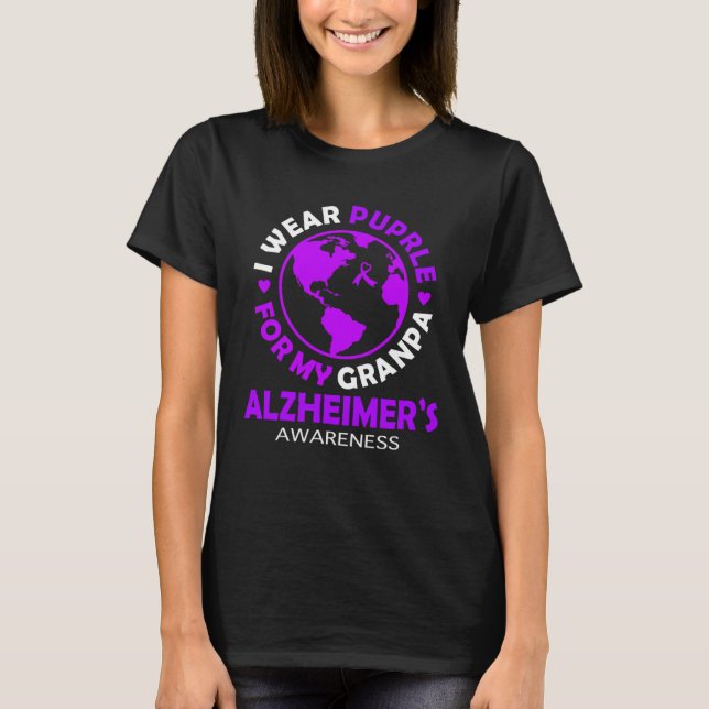 I wear PURPLE for my GRANDPA ALZHEIMER S Awareness T Shirt (Framsida)