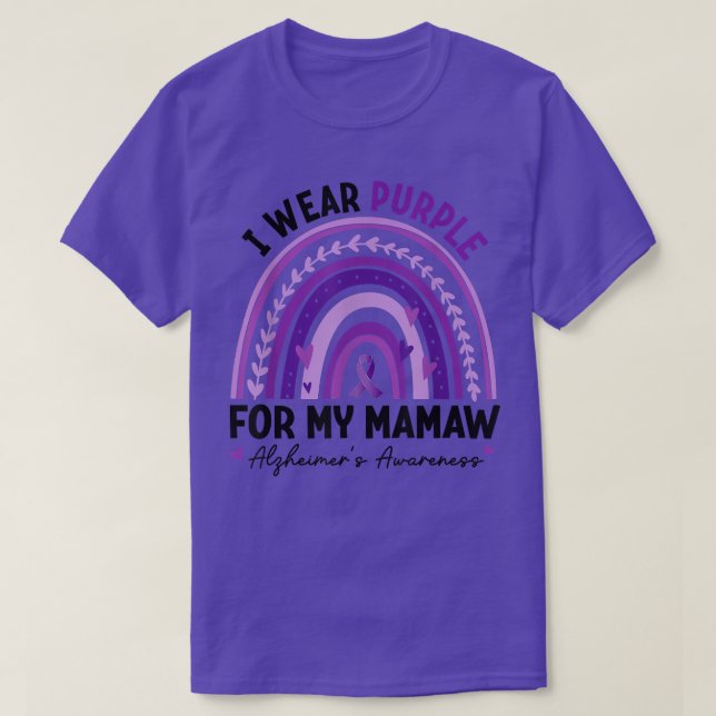 I Wear Purple For My Mamaw Alzheimer's Awareness R T Shirt (Design framsida)