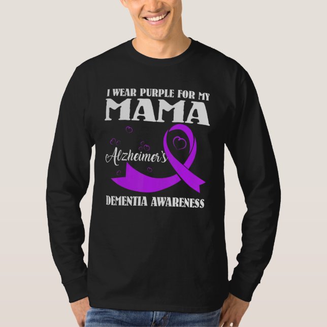 I Wear Purple For My Mom Alzheimer's Dementia Awar T Shirt (Framsida)