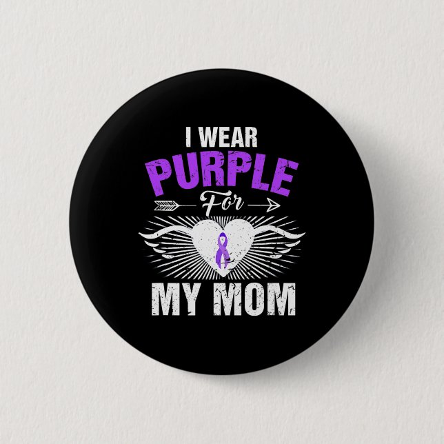I Wear Purple For My Mom Epilepsy Awareness Costum Knapp (Framsida)