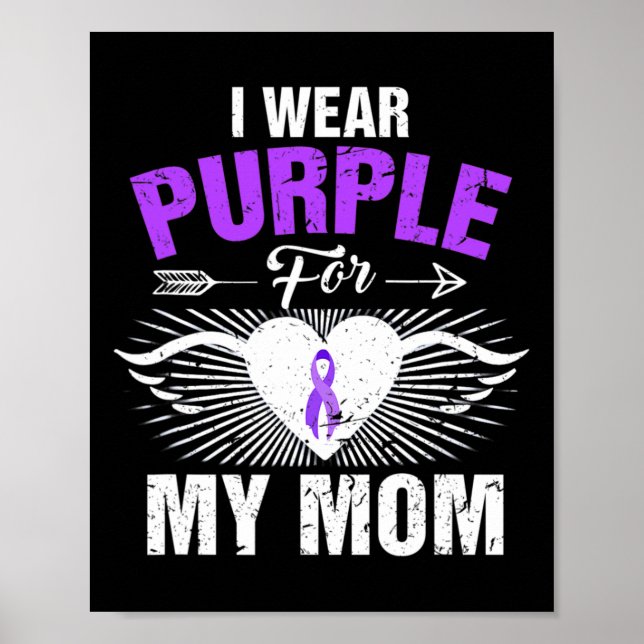 I Wear Purple For My Mom Epilepsy Awareness Costum Poster (Framsidan)