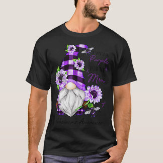 I Wear Purple For My Mom Gnome Alzheimer's Awarene T Shirt
