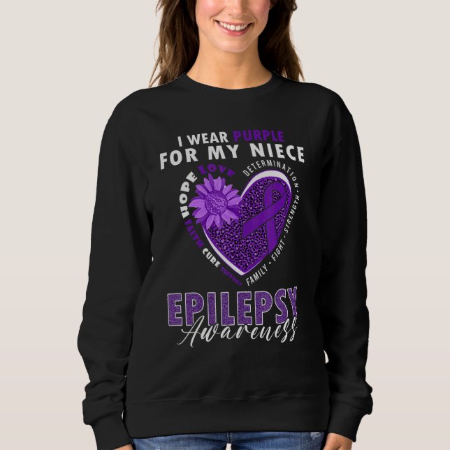 I Wear Purple For My Niece Epilepsy Awareness Supp T Shirt (Framsida)
