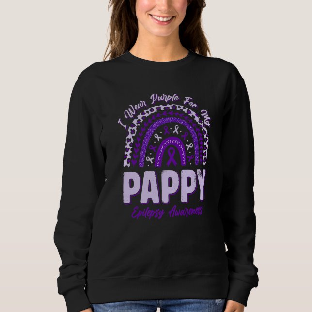 I Wear Purple For My Pappy Epilepsy Awareness Rain T Shirt (Framsida)