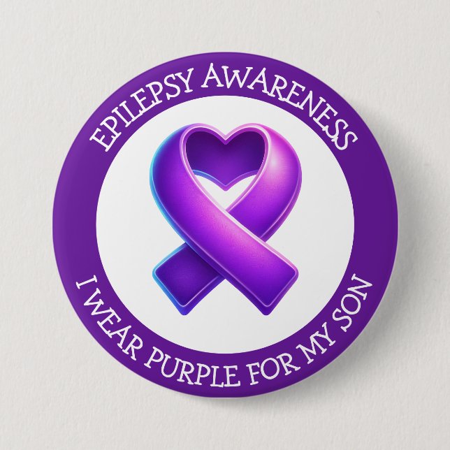 I Wear Purple for my Son | Epilepsy Awareness Knapp (Framsida)