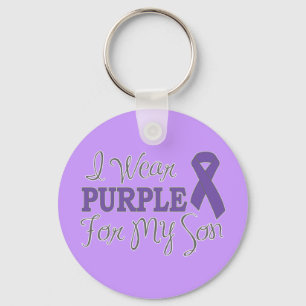 I Wear Purple For My Son (Purple Ribbon) Nyckelring