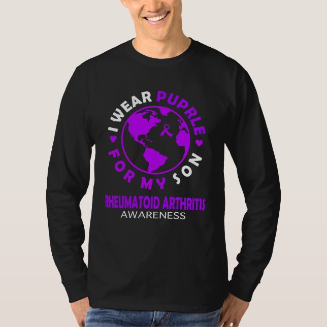 I wear PURPLE for my SON RHEUMATOID ARTHRITIS Awar T Shirt (Framsida)