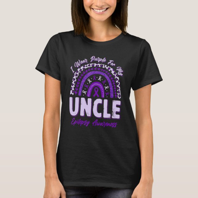 I Wear Purple For My Uncle Epilepsy Awareness Rain T Shirt (Framsida)