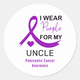 I Wear Purple For My Uncle Pancreatic Cancer Runt Klistermärke