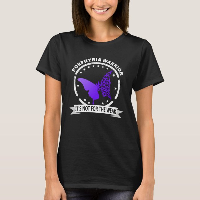 I Wear Purple For Porphyria Awareness Warrior T Shirt (Framsida)