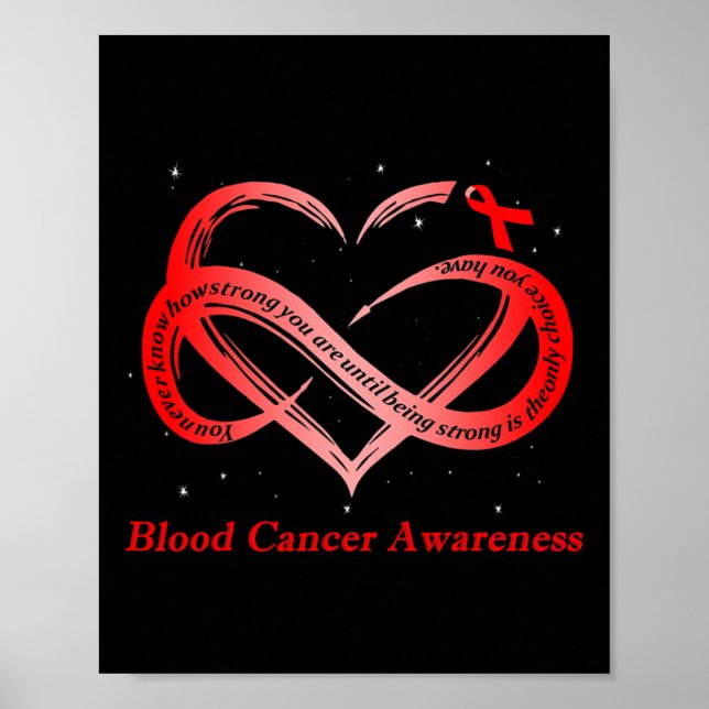 I Wear Red For Blood Cancer Awareness Warrior  Poster (Framsidan)