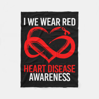I Wear Red For Heart Disease Awareness Red Ribbon  Fleecefilt