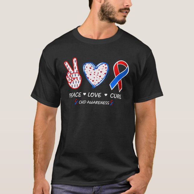 I Wear Red To Fight Heart Disease Awareness CHD Mo T Shirt (Framsida)