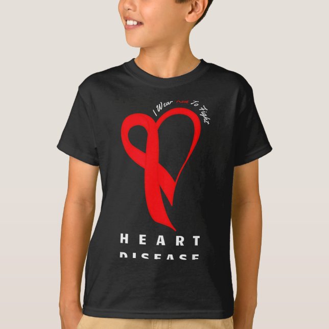 I Wear Red To Fight Heart Disease Awareness Chd Ri T Shirt (Framsida)
