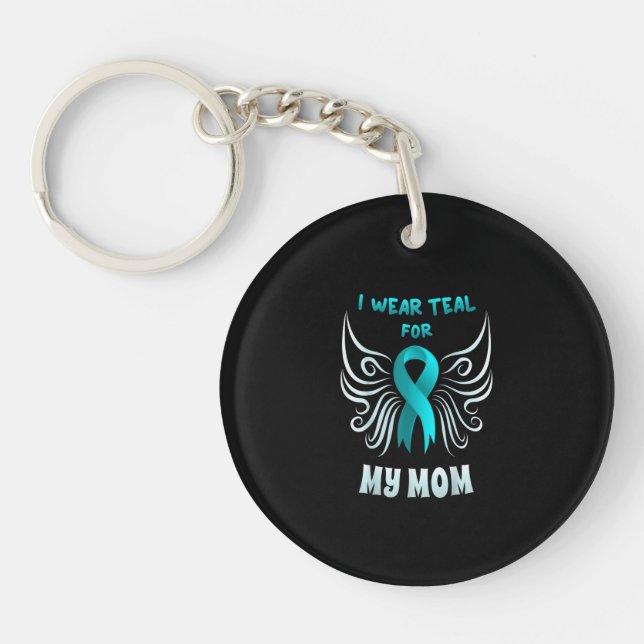 I Wear Teal For My Mom Teal Ribbon Butterfly (Framsidan)