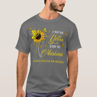 I Wear Yellow For My Husband Sarcoma Cancer Awaren T Shirt