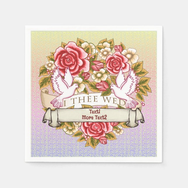 I Wed Bröllop Pappersservett (Framsidan)