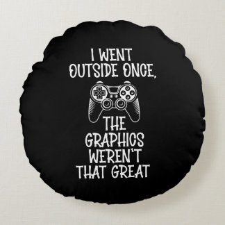 I Went Outside - Funny Gamer Rund Kudde