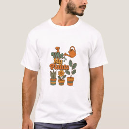 I Wet My Plants – Retro 70s Stripes T Shirt
