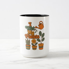 I Wet My Plants – Retro 70s Stripes Två-Tonad Mugg