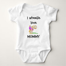 I Wheelie Kärlek Mamma Motocross Baby Bodykostym