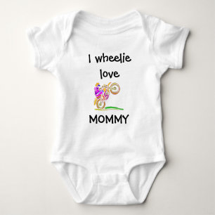I Wheelie Kärlek Mamma Motocross Baby Bodykostym T Shirt