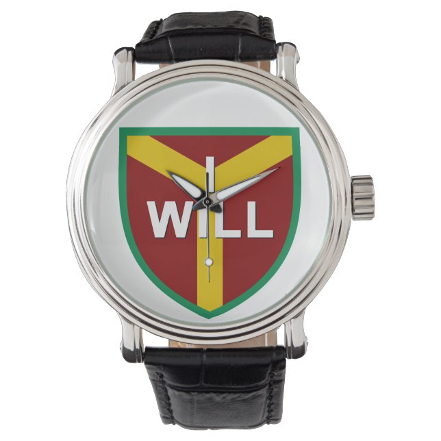 "I Will" Motto, Slogan of Chicago, IL Armbandsur (Framsida)
