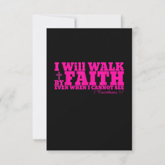 I Will Walk By Faith Christian Pink Bible Verse T Tack Kort