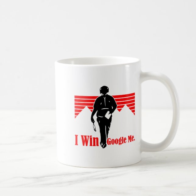 I Win Google Me Motivational Retro Silhouette Shir Kaffemugg (Höger)