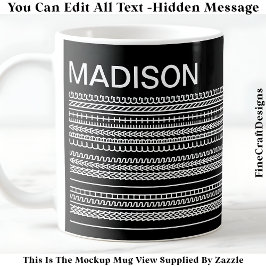 I Wish I Was Crafting & Name Hidden Message 090W Kaffemugg