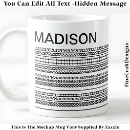I Wish I Was Knitting & Name Hidden Message 092B  Kaffemugg