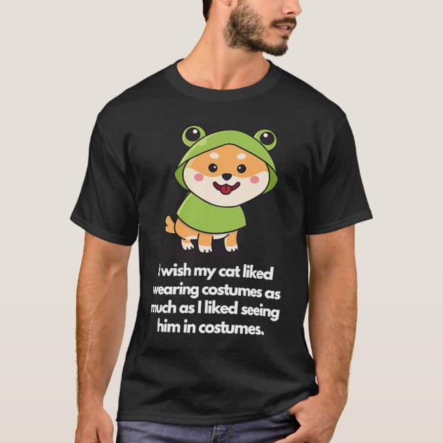 I wish my doggy liked wearing costumes t shirt (Framsida)