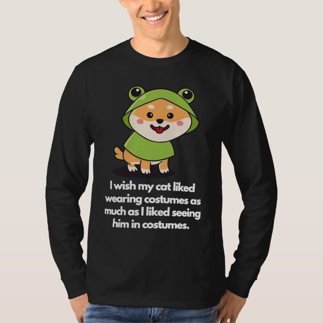 I wish my doggy liked wearing costumes t shirt (Framsida)