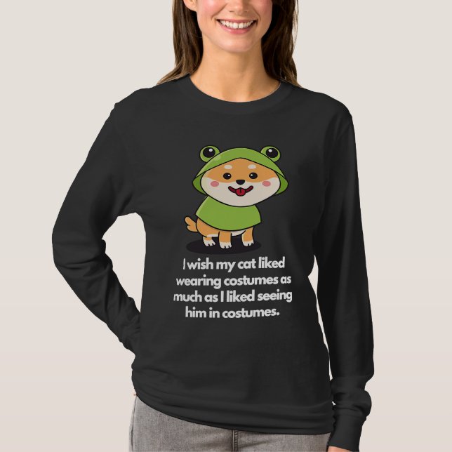 I wish my doggy liked wearing costumes t shirt (Framsida)